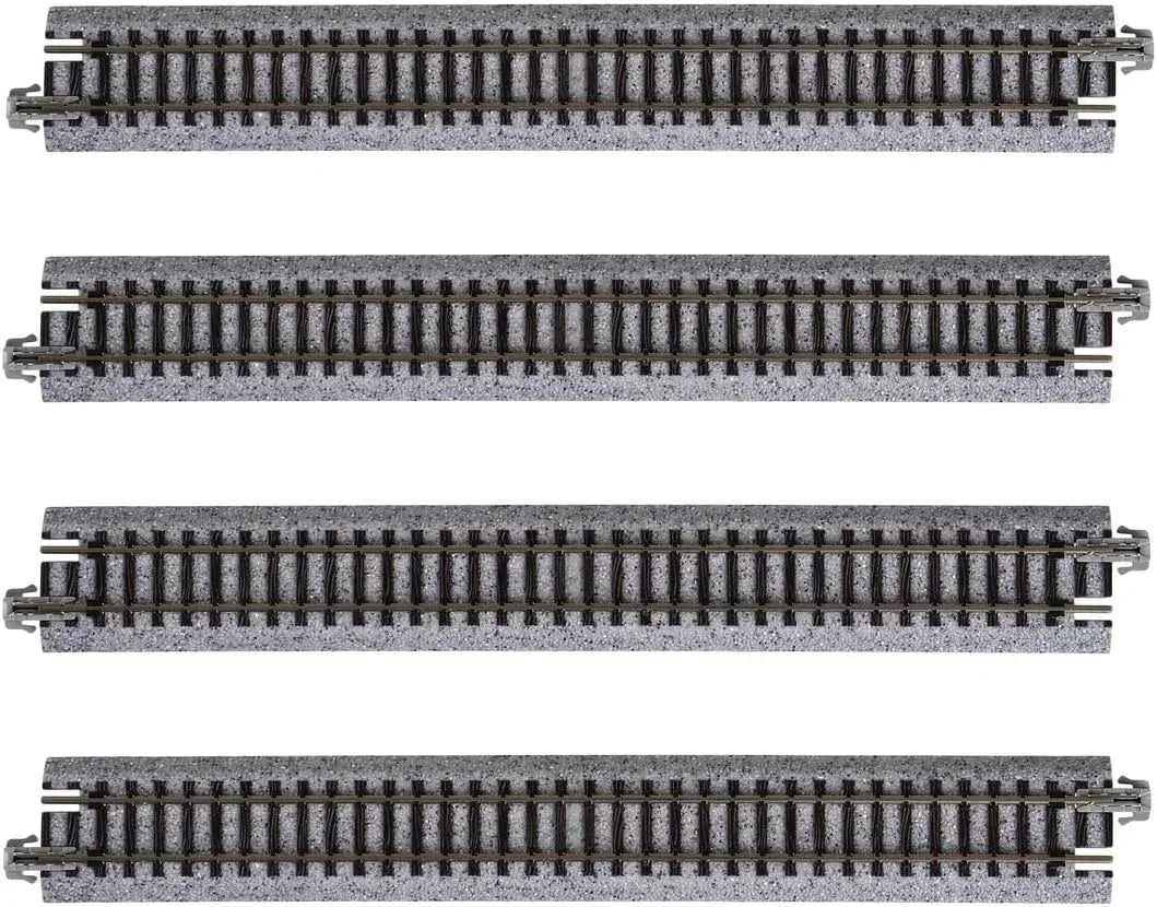 Kato USA N scale Unitrack 7.5-inch straight track set of four, model railway track for model train layouts