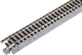 Kato N Scale Unitrack 7.5-inch straight track set with four pieces, ideal for model train layouts and track building.