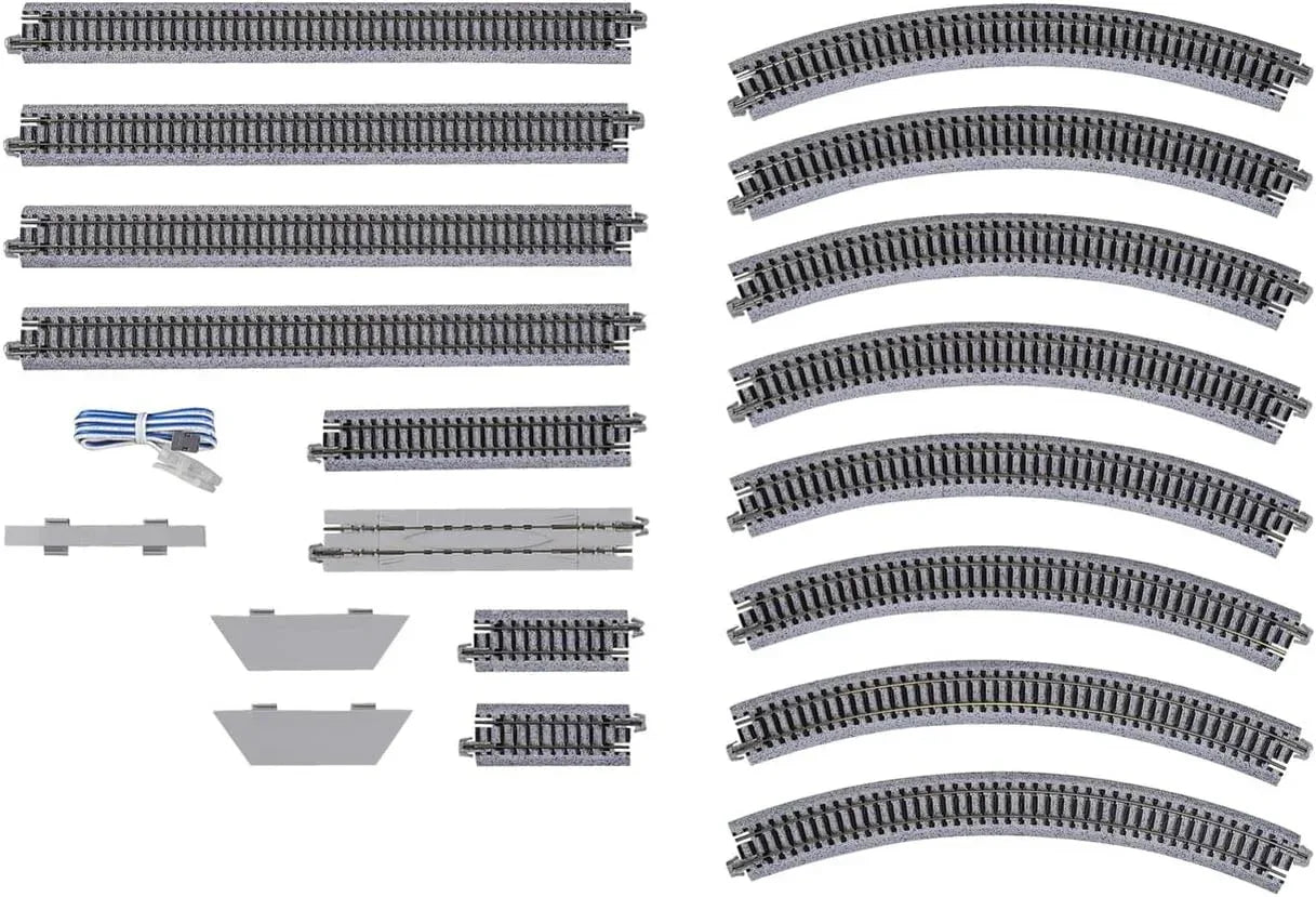 KATO V5 20-864 N gauge inner double wire railway model kit with detailed train track components and assembly parts.
