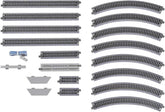 KATO V5 20-864 N gauge inner double wire railway model kit with detailed train track components and assembly parts.