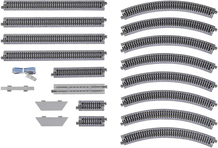 KATO V5 20-864 N gauge inner double wire railway model kit with detailed train track components and assembly parts.