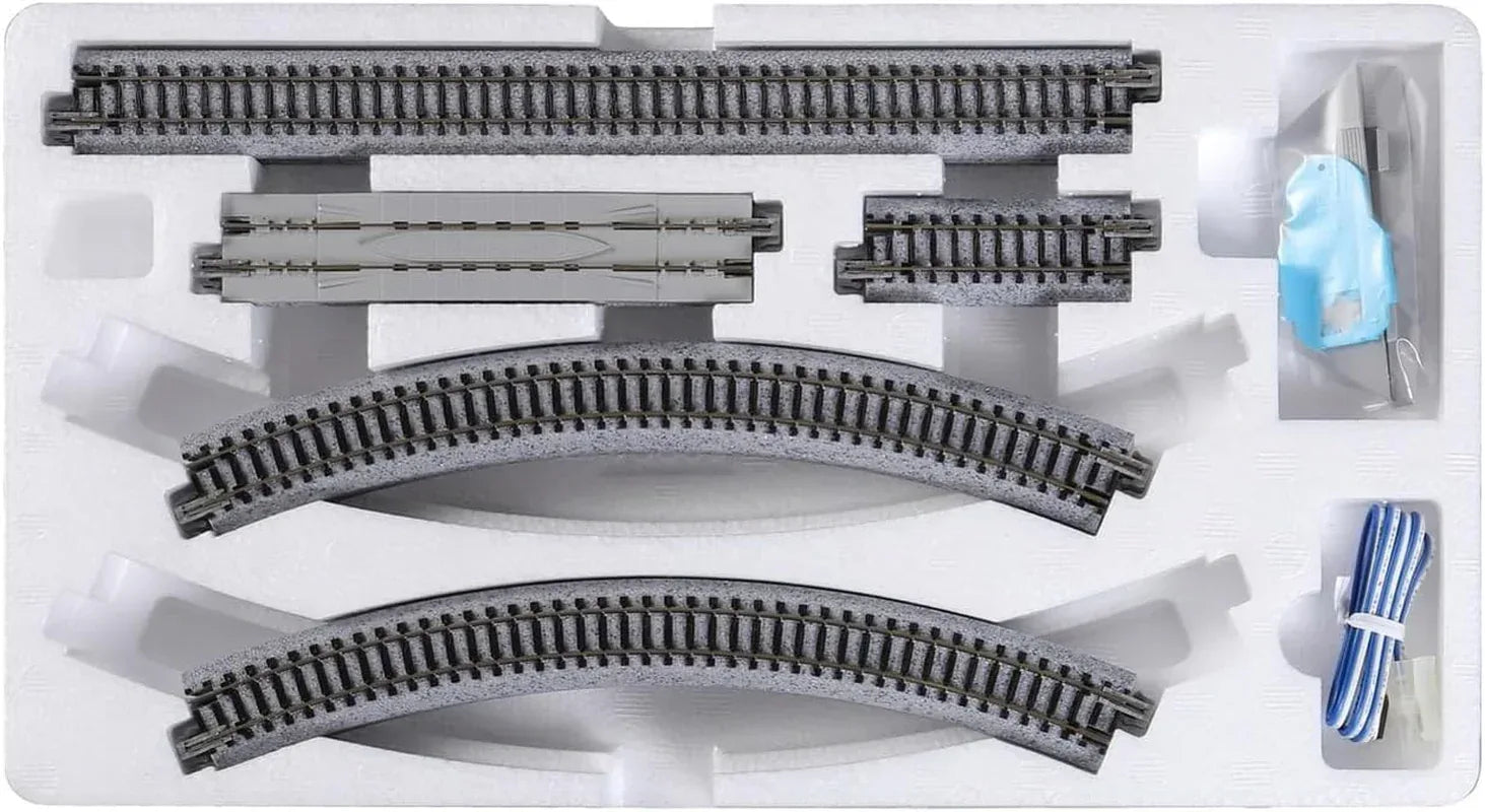 KATO V5 20-864 N gauge inner double wire endless railway model kit with detailed track components and wiring for model train layouts.