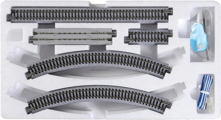 KATO V5 20-864 N gauge inner double wire endless railway model kit with detailed track components and wiring for model train layouts.