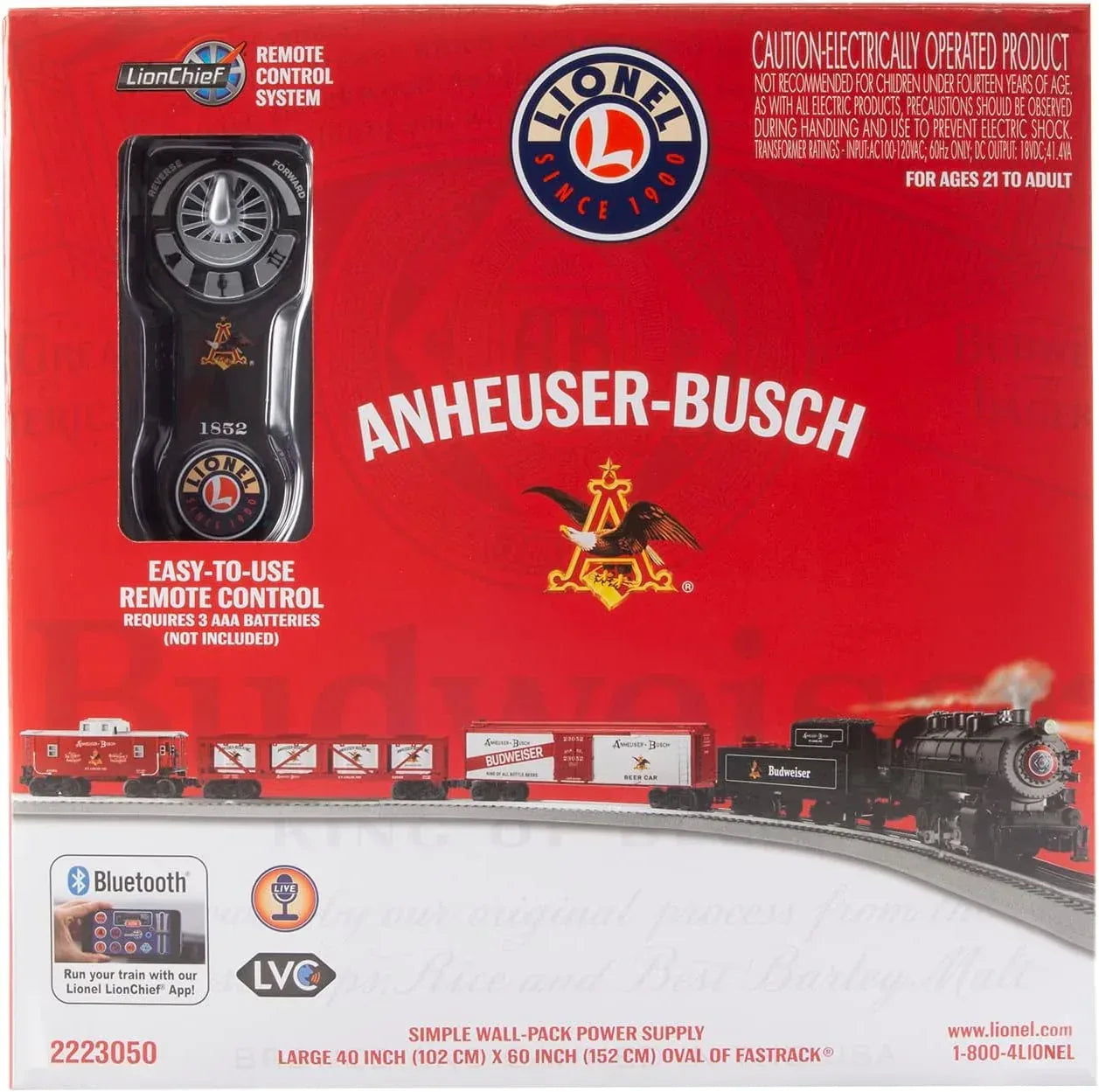Lionel Anheuser Busch Budweiser Electric O Gauge Train Set Featuring Bluetooth 5.0 and Remote Control - BYMRR Train Store