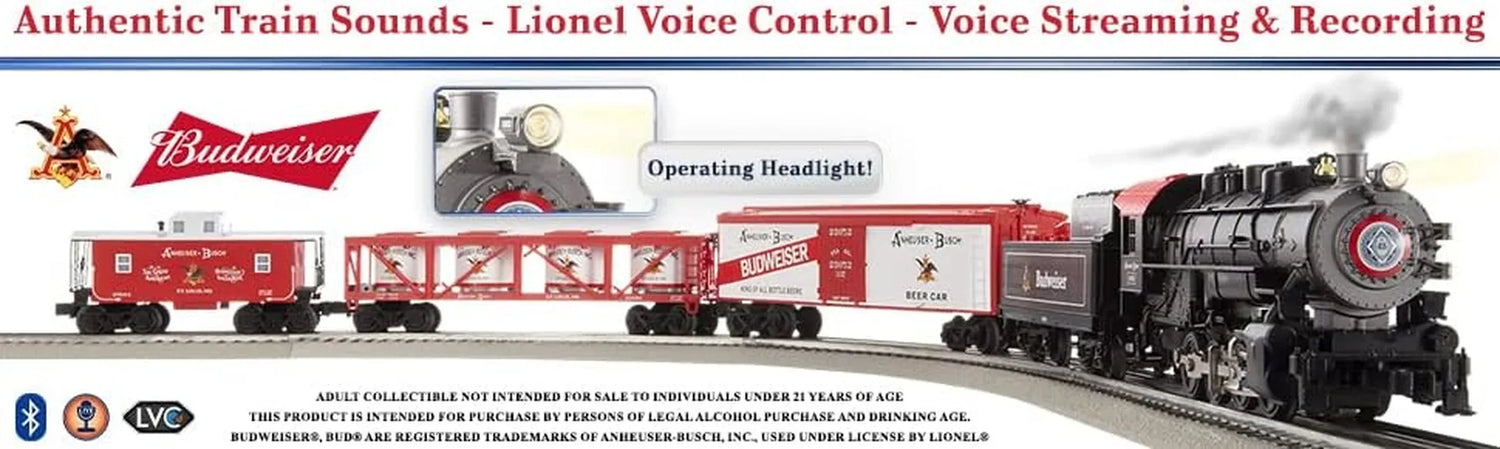 Lionel Anheuser Busch Budweiser Electric O Gauge Train Set Featuring Bluetooth 5.0 and Remote Control - BYMRR Train Store