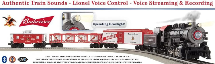 Lionel Anheuser Busch Budweiser Electric O Gauge Train Set Featuring Bluetooth 5.0 and Remote Control - BYMRR Train Store
