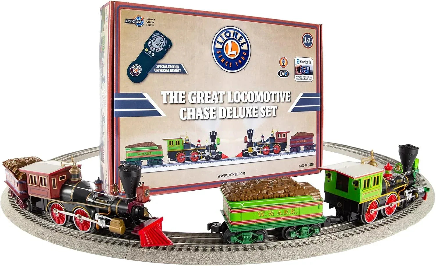 Lionel Deluxe LionChief Bluetooth 5.0 Steam Locomotive and Tender Set - O Gauge, Model 