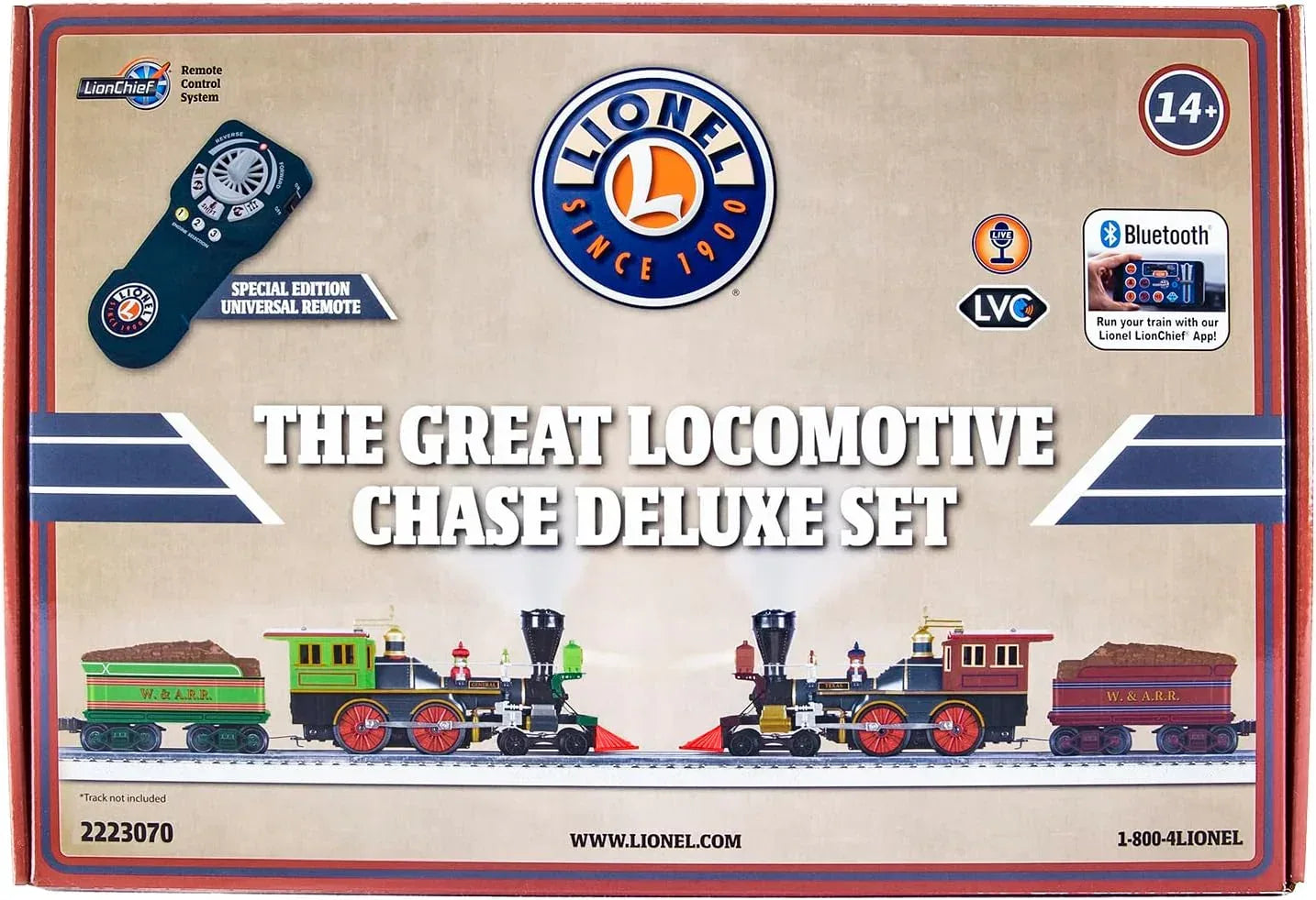 Lionel Deluxe LionChief Bluetooth 5.0 Steam Locomotive and Tender Set - O Gauge, Model 