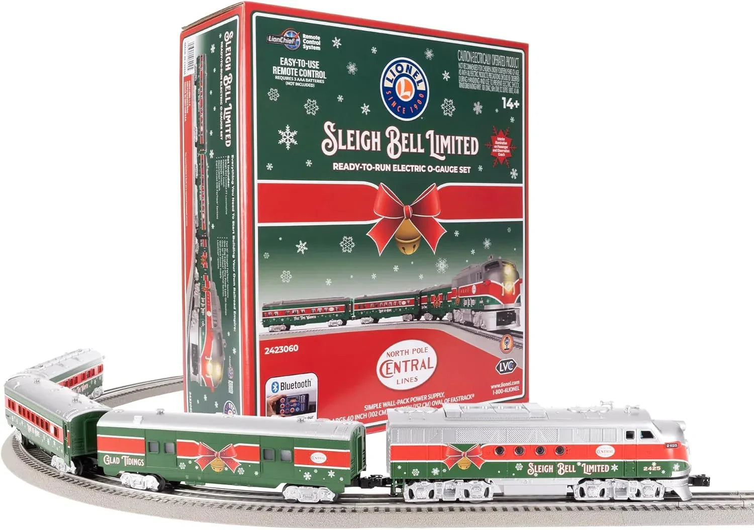 Lionel Limited Edition Lionchief 5.0 Electric O Gauge Train Set with Bluetooth and Remote Control - Sleigh Bell Passenger Model - BYMRR Train Store