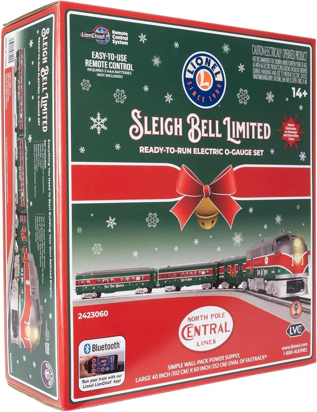 Lionel Limited Edition Lionchief 5.0 Electric O Gauge Train Set with Bluetooth and Remote Control - Sleigh Bell Passenger Model - BYMRR Train Store