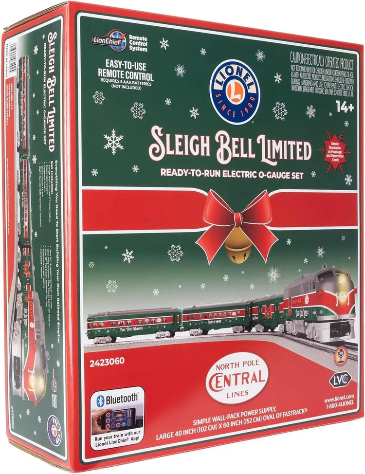 Lionel Limited Edition Lionchief 5.0 Electric O Gauge Train Set with Bluetooth and Remote Control - Sleigh Bell Passenger Model - BYMRR Train Store