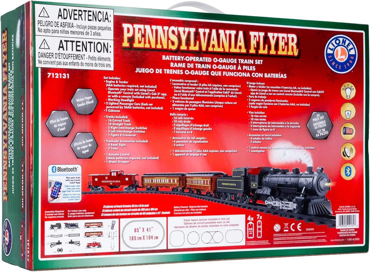 Lionel Pennsylvania Flyer O Gauge Battery-Powered Toy Train Set with Remote Control, Realistic Sound, Lighting, and Smoke Effects for Ages 4 and Older - BYMRR Train Store