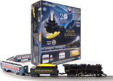 Lionel Polar Express 20th Anniversary electric O gauge train set with Bluetooth 5.0 and remote control, featuring detailed train cars