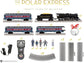Lionel Polar Express 20th Anniversary O Gauge electric train set with remote control and Bluetooth 5.0 technology.