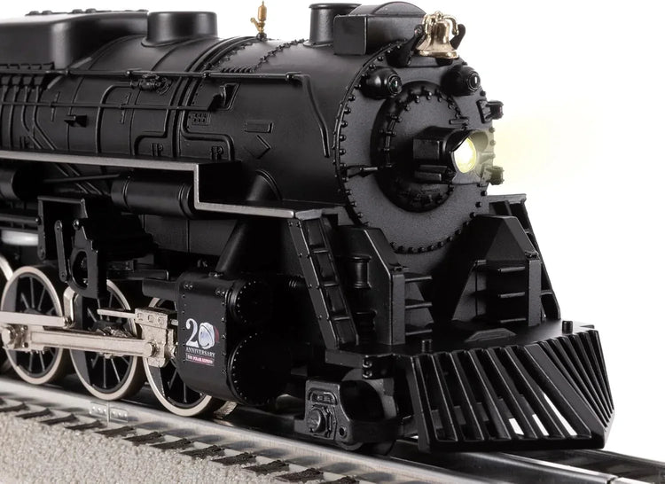 Lionel Polar Express 20th Anniversary electric O gauge train set with remote control and Bluetooth 5.0 for model train enthusiasts.