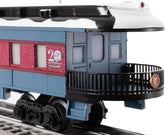 Lionel Polar Express 20th Anniversary electric O gauge train set with remote control and Bluetooth 5.0, featuring detailed train cars.