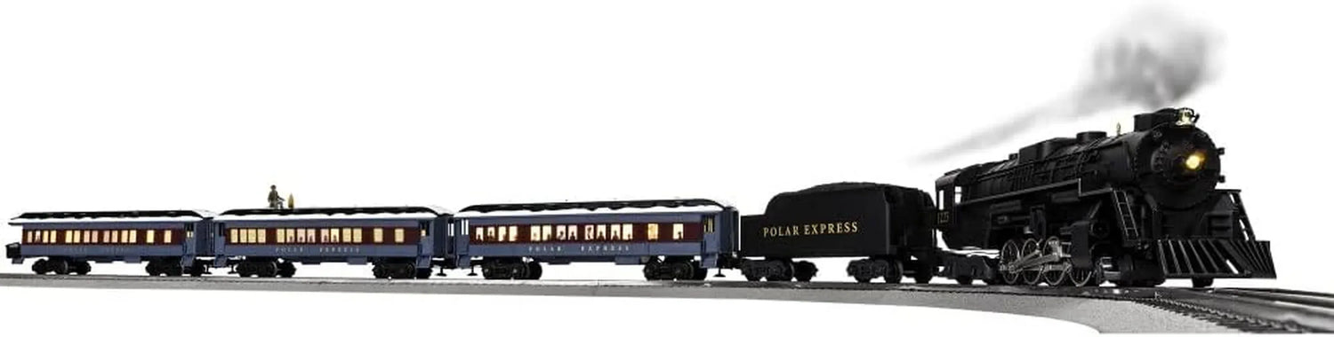Lionel Warner Brothers Polar Express Lionchief electric O gauge train set with remote control and disappearing hobo car.