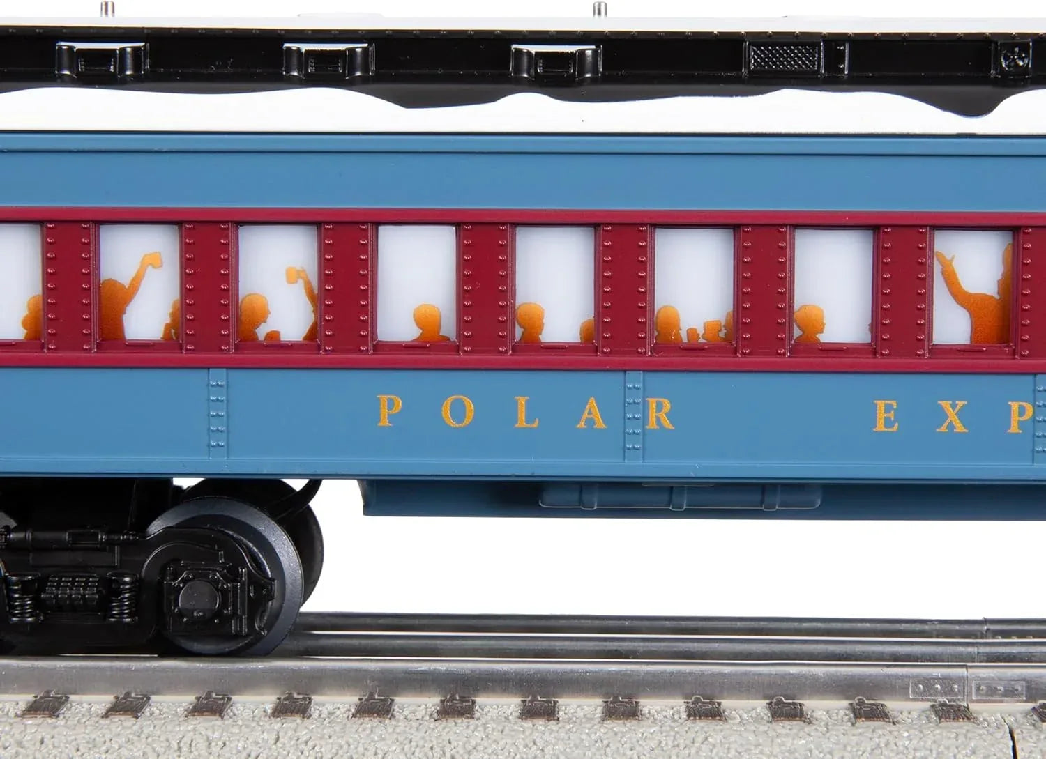 Lionel Polar Express O Gauge Diner Car model 684604, detailed holiday train car with festive design and realistic features.