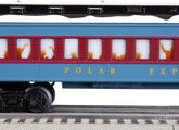 Lionel Polar Express O Gauge Diner Car model 684604, detailed holiday train car with festive design and realistic features.
