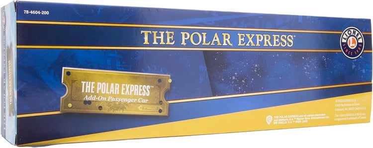 Lionel Polar Express O Gauge Diner Car model no. 684604, detailed holiday train car with festive decoration and classic design.