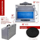Master Airbrush portable spray booth kit with dual exhaust fans, LED lighting, turntable, and extension hose for painting and crafts.