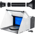 Master Airbrush portable spray booth kit with dual exhaust fans, LED lights, turntable, and extension hose for painting and crafts.