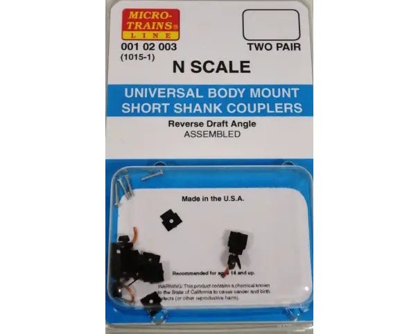 Micro Trains 00102003 Universal Mount Coupler Assembled 2 pair - BYMRR Train Store