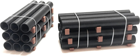Realistic black pipe load for HO scale train models by Miles of Smiles Prints, featuring detailed 2.75-inch pipe pieces.