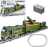 Military Train Building Set - 1174 Pieces Compatible with Lego, Includes Lights, Missiles, Trucks, and Train Tracks - - BYMRR Train Store