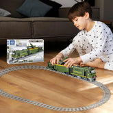Military Train Building Set - 1174 Pieces Compatible with Lego, Includes Lights, Missiles, Trucks, and Train Tracks - - BYMRR Train Store
