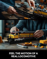 Nifeliz DDA40X Locomotive building set with base, detailed steam train model, ideal for collectors and home décor, 1603 pieces.