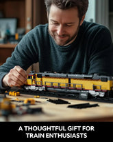 Nifeliz DDA40X Locomotive building set with base, detailed steam train model for adults, perfect for home décor and display.