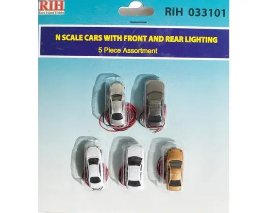 Rock Island Hobby 033100 N Scale Autos 5Pk - BYMRR Train Store