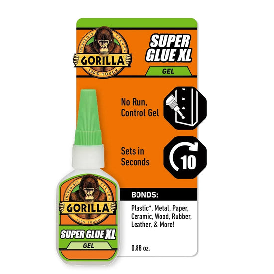 Gorilla Super Glue Gel XL, Clear, 25g - Versatile Quick-Drying Adhesive for Diverse Applications and Repairs - BYMRR Train Store