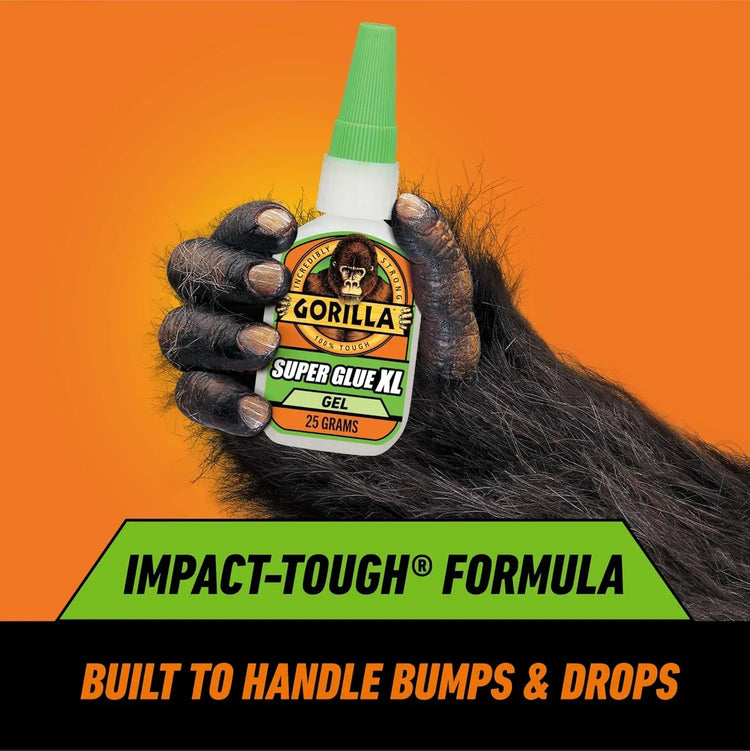 Gorilla Super Glue Gel XL, Clear, 25g - Versatile Quick-Drying Adhesive for Diverse Applications and Repairs - BYMRR Train Store