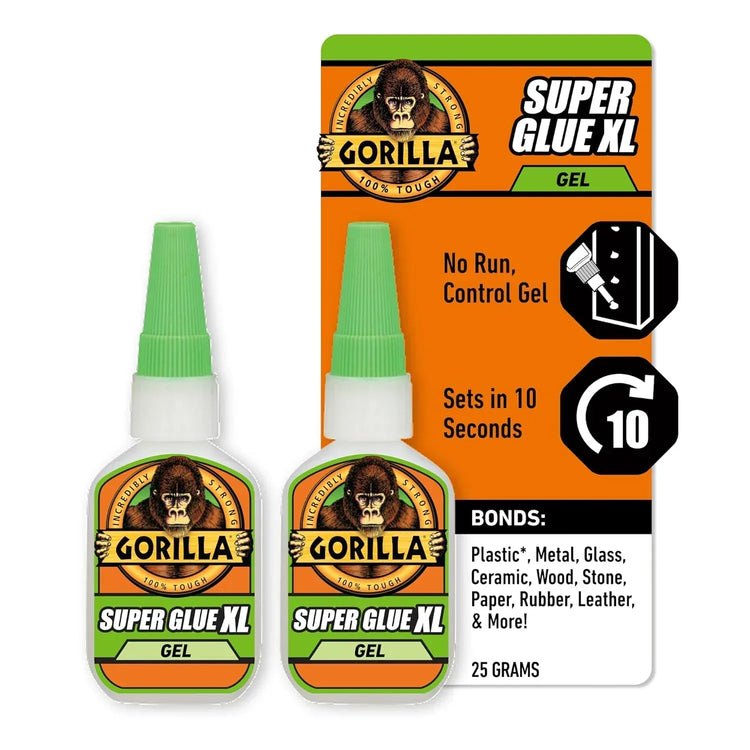 Gorilla Super Glue Gel XL, Clear, 25g - Versatile Quick-Drying Adhesive for Diverse Applications and Repairs - BYMRR Train Store