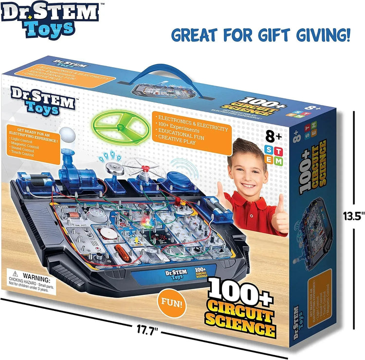 Dr. STEM Circuit Science Kit by Thin Air Brands with colorful wires, LEDs, and components for interactive electrical experiments for ages 8+.