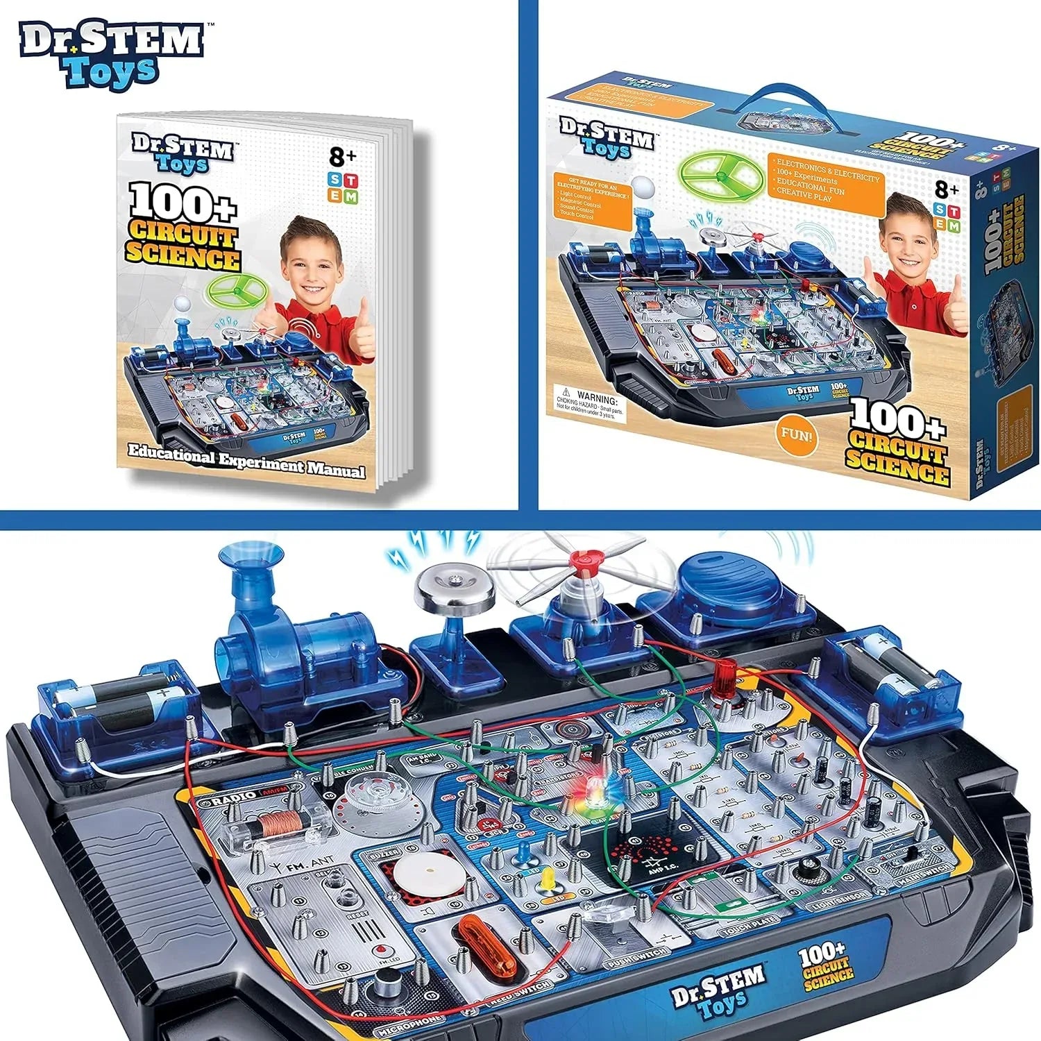 Dr. STEM Circuit Science Kit by Thin Air Brands with colorful components for interactive electrical experiments and hands-on learning.