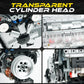 Turtten V8 Engine Model Kit showing a mini functional V8 engine with visible combustion mechanism, 535-piece STEM engineering set.