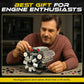 Turtten V8 Engine Model Kit, DIY functional mini V8 engine with visible combustion mechanism, 535-piece STEM engineering kit for ages 14+.