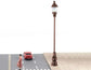 Uonlytech 8-piece miniature garden lighting set with grey decorative lamps for dollhouses, nativity scenes, and model street displays.