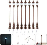 Uonlytech 8-piece miniature garden lighting set with grey decorative lamps for dollhouses, nativity scenes, and model train displays.