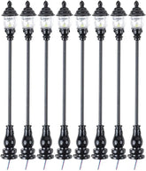 Uonlytech 8-piece miniature garden lighting set with grey decorative lamps for dollhouses, nativity scenes, and model street displays.