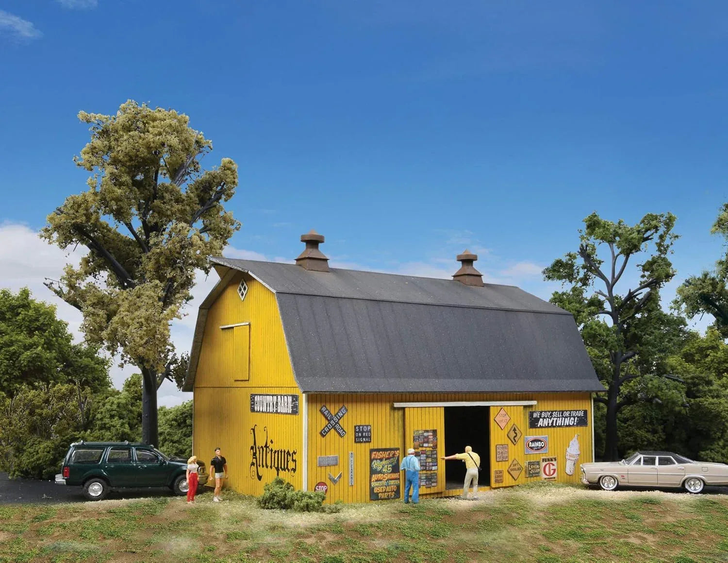 Transform your layout with the Walthers Cornerstone Antiques Barn HO Scale Model Kit! - BYMRR Train Store