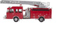 Walthers Scenemaster Heavy-Duty Professional Ladder Truck model with detailed ladder and truck body, realistic scale model for dioramas.