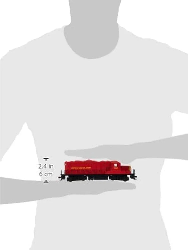 HO scale Walthers Trainline EMD GP9M model locomotive in United States Army 