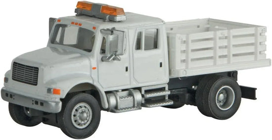 Walthers HO Scale International 4900 Open Stake Bed Truck - White Railroad Maintenance Vehicle - BYMRR Train Store