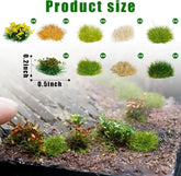 Warmtree 126-Piece Static Grass Bushy Tufts and Lowland Shrubs Terrain Model Kit for Train Landscape, Railroad Scenery, Military Layouts, and Miniature Dioramas - BYMRR Train Store
