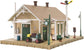 HO scale Danbury Depot model by Woodland Scenics, detailed miniature building for model train layouts.