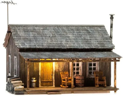 HO Scale Rustic Cabin Model by Woodland Scenics - BYMRR Train Store